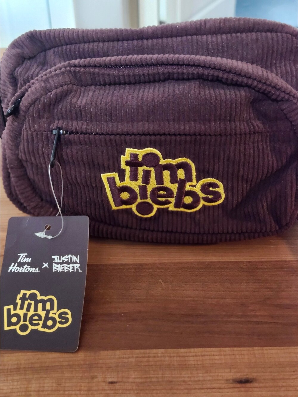 NWT Ltd Edition Tim Biebs  Brown Corduroy Waist Bag.